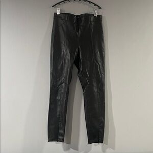 Zara Black Leather Look Trousers Size Large